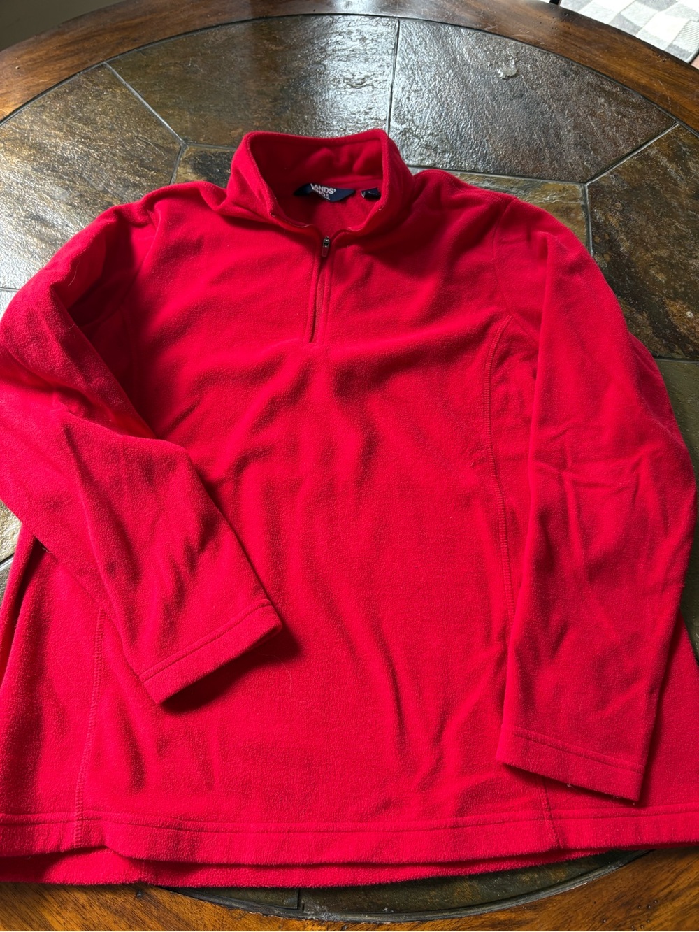Lands' End Women's Bright Red Quarter-Zip Fleece